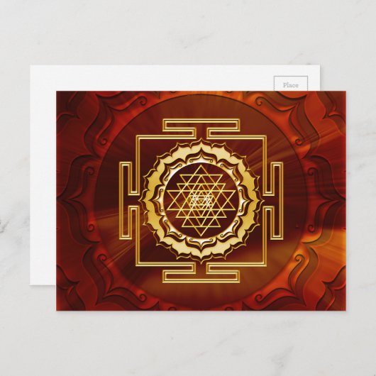 Shri Yantra - Kosmischer Leiter der Energie Postkarte (Vorne/Hinten)
