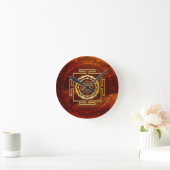 Shri Yantra - Kosmischer Leiter der Energie Runde Wanduhr (Zuhause)