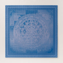 Shri Yantra Mandala: Blau