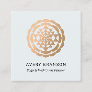 Shri Yantra Yoga Meditation Lehrer Quadratische Visitenkarte