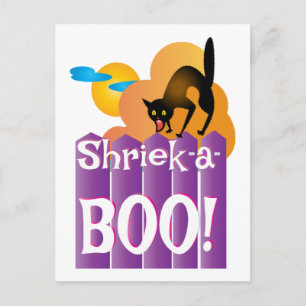 Shriek a boo Black Cat Postkarte