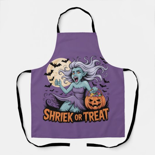 Shriek oder Leckerei | Funny Banshee Halloween Schürze (Vorderseite)