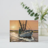 Shrimp Boat Postkarte (Stehend Vorderseite)