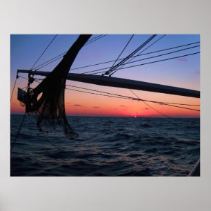 Shrimp Boat Sunset Poster