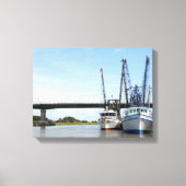 Shrimp boats moored leinwanddruck (Vorderseite)