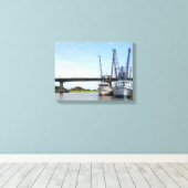 Shrimp boats moored leinwanddruck (Insitu (Holzboden))