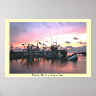 Shrimp Boats st Grand Isle Poster