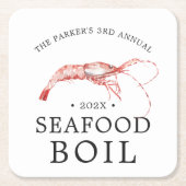 Shrimp Boil | Party zum Thema Meeresfrüchte Rechteckiger Pappuntersetzer (Vorderseite)