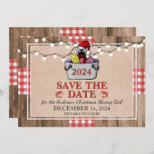 Shrimp Boil Rustikale Weihnachtsfeier Save The Date (Vorne/Hinten)