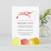 Shrimp Boil | Seafood Themed Birthday Party Einladung (Stehend Vorderseite)
