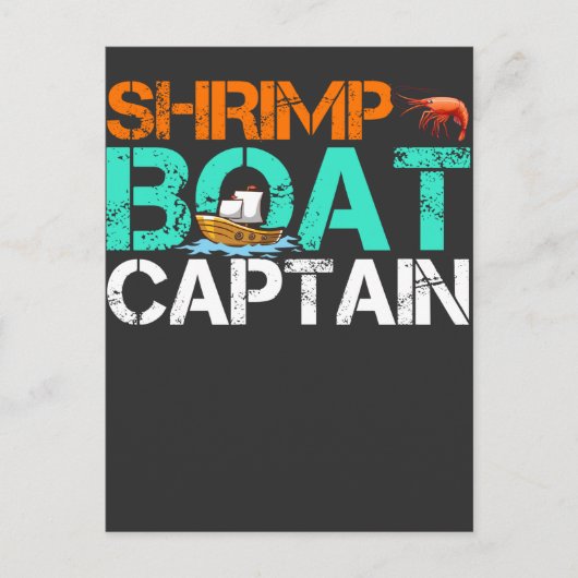 Shrimp Bootskapitän Funny Boot Meeresfrüchte Gesch Postkarte (Vorderseite)