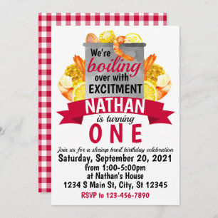 Shrimp Broil Birthday Einladung