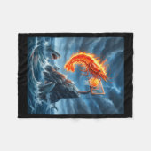 Shrimp Dunking On Shark Funny Fishing Meme Basketb Fleecedecke (Vorderseite (Horizontal))