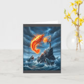 Shrimp Dunking On Shark Funny Fishing Meme Basketb Karte (Gelbe Blume)