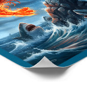 Shrimp Dunking On Shark Funny Fishing Meme Basketb Poster (Ecke)