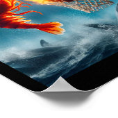 Shrimp Dunking On Shark Funny Fishing Meme Poster (Ecke)