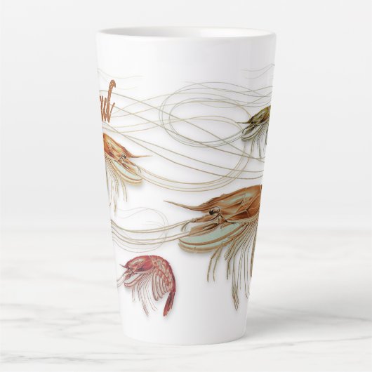 Shrimp Family Große Latte Tasse (Vorderseite)