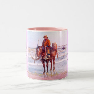"SHRIMP FISCHEN AUF DEM HORSEBACK" ZWEIFARBIGE TASSE