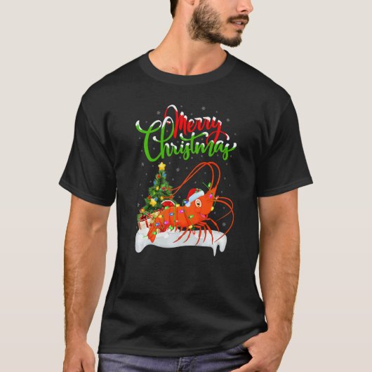 Shrimp Fish Xmas Decorations Santa Shrimp Christm T-Shirt (Vorderseite)