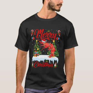 Shrimp frohe Weihnachtsbaum Lighting Santa Shrimp T-Shirt