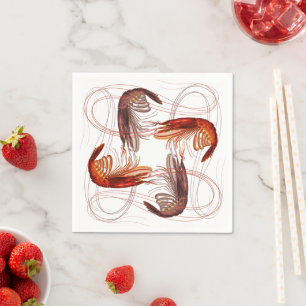 Shrimp Garwns Long AntennaPaper Napkin Serviette