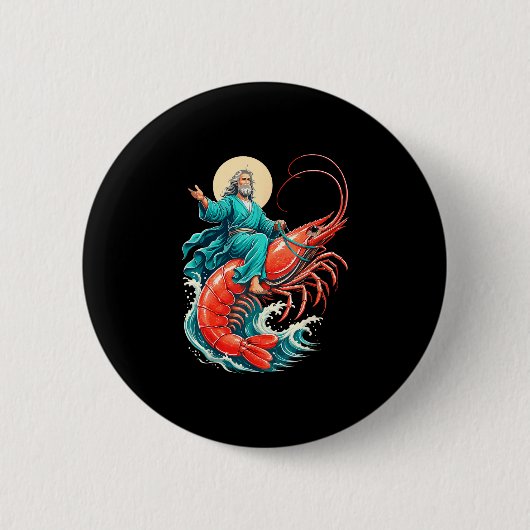 Shrimp Jesus Button (Vorderseite)