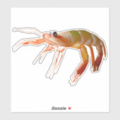 Shrimp kleiner Typ hart Aufkleber (Blatt)