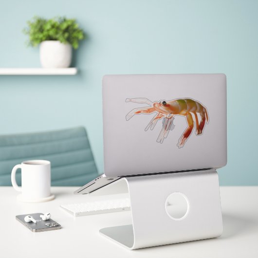 Shrimp kleiner Typ hart Aufkleber (Laptop auf Schreibtisch)