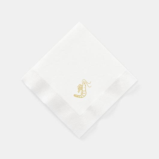 Shrimp Line Art Serviette (Ecke)