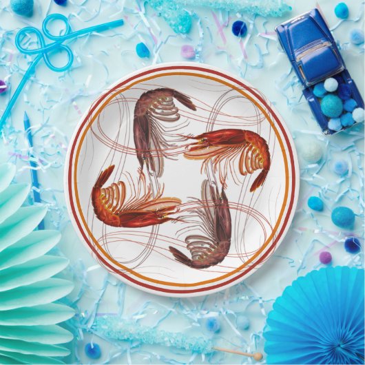 Shrimp Long Antennay Garwns Seafood Pappteller (Party)