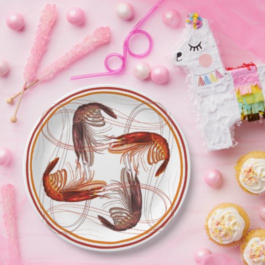 Shrimp Long Antennay Garwns Seafood Pappteller (Party)