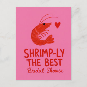Shrimp Lustig Rosa  Junggesellinnen-Abschiedsparty Postkarte