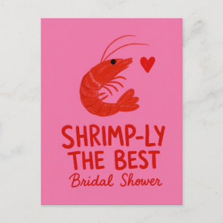 Shrimp Lustig Rosa Junggesellinnen-Abschiedsparty Postkarte