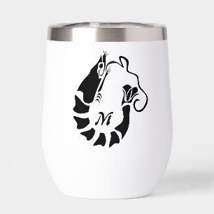 Shrimp Monogram im Schwarzen Stilstil