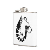 Shrimp Monogram im Schwarzen Stilstil Flachmann (Links)