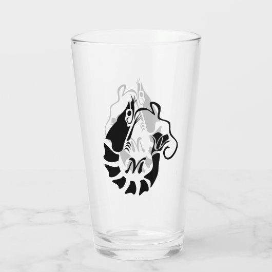 Shrimp Monogram im Schwarzen Stilstil Glas (Rückseite)
