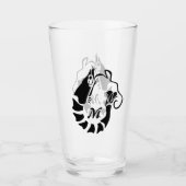 Shrimp Monogram im Schwarzen Stilstil Glas (Vorderseite)