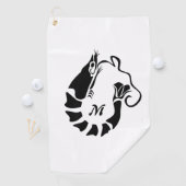 Shrimp Monogram im Schwarzen Stilstil Golfhandtuch (Insitu)