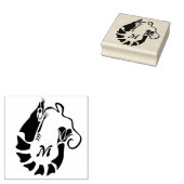 Shrimp Monogram im Schwarzen Stilstil Gummistempel (Stempel)