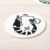 Shrimp Monogram im Schwarzen Stilstil Runder Pappuntersetzer (Angewinkelt)
