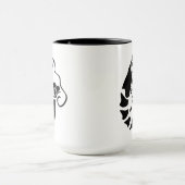 Shrimp Monogram im Schwarzen Stilstil Tasse (Zentrum)