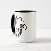 Shrimp Monogram im Schwarzen Stilstil Tasse (Vorderseite Links)