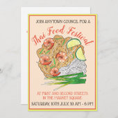 Shrimp Pad Thai Noodles Restaurant Einladung (Vorne/Hinten)