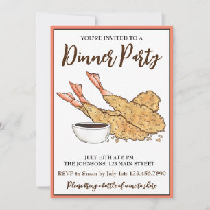 Shrimp Prawn Ebi Tempura Japanisch Küche Küche Küc Einladung