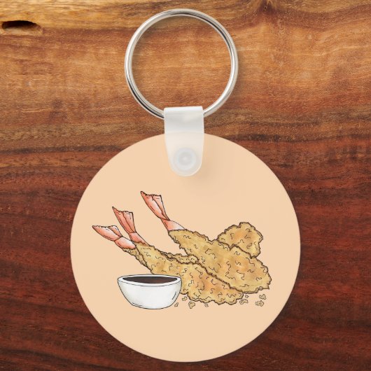 Shrimp Prawn Tempura Japanisches Restaurant Schlüsselanhänger (Rückseite)