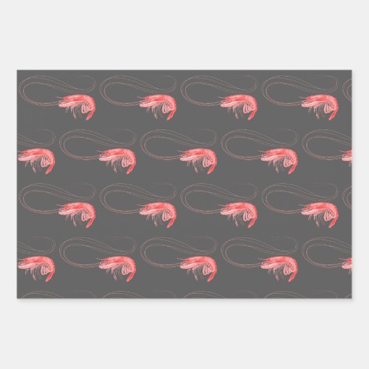 Shrimp Prawns Pattern Geschenkpapier Set (Vorderseite 2)