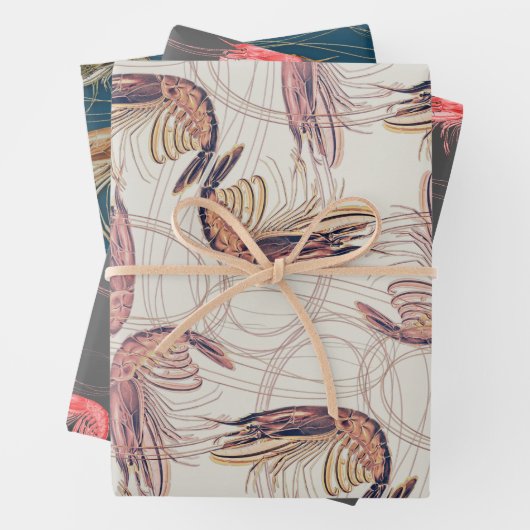 Shrimp Prawns Pattern Geschenkpapier Set (Beispiel)