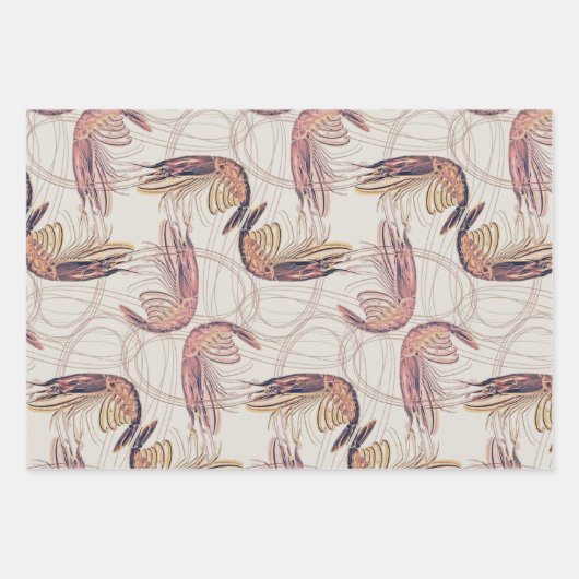 Shrimp Prawns Pattern Geschenkpapier Set (Vorderseite)