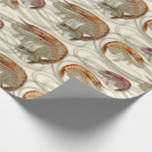 Shrimp Seafood Shellfish Muster Ecru Geschenkpapier (Ecke)