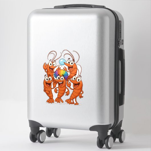 Shrimp Squad Beach Vibes Aufkleber (Koffer)